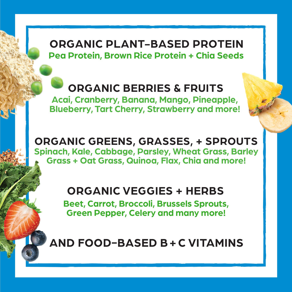 Organic Vegan Protein + Superfoods Powders Vanilla Bean D309