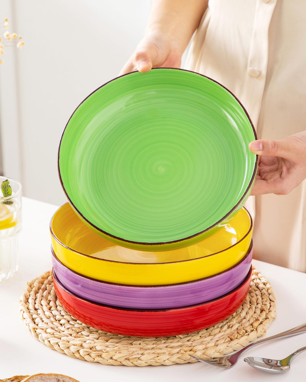 46 oz Ceramic Pasta Bowls Set of 4 G45849