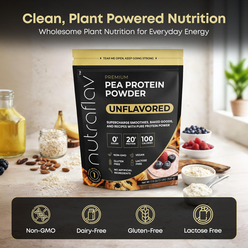 Unflavored Vegan Pea Protein Powder, 20 Servings R68548