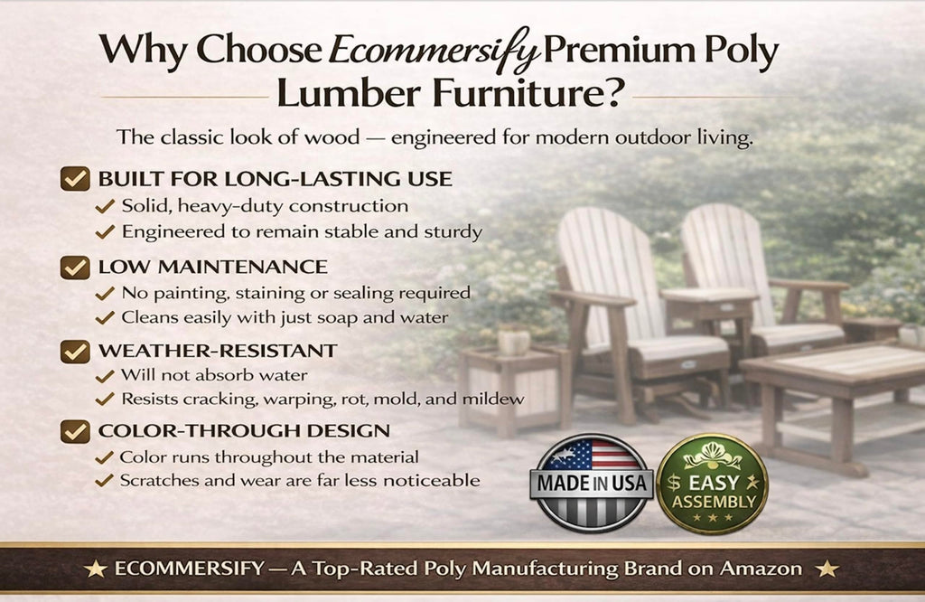 2FT All-Weather Poly Lumber Outdoor Glider Chair Z25681