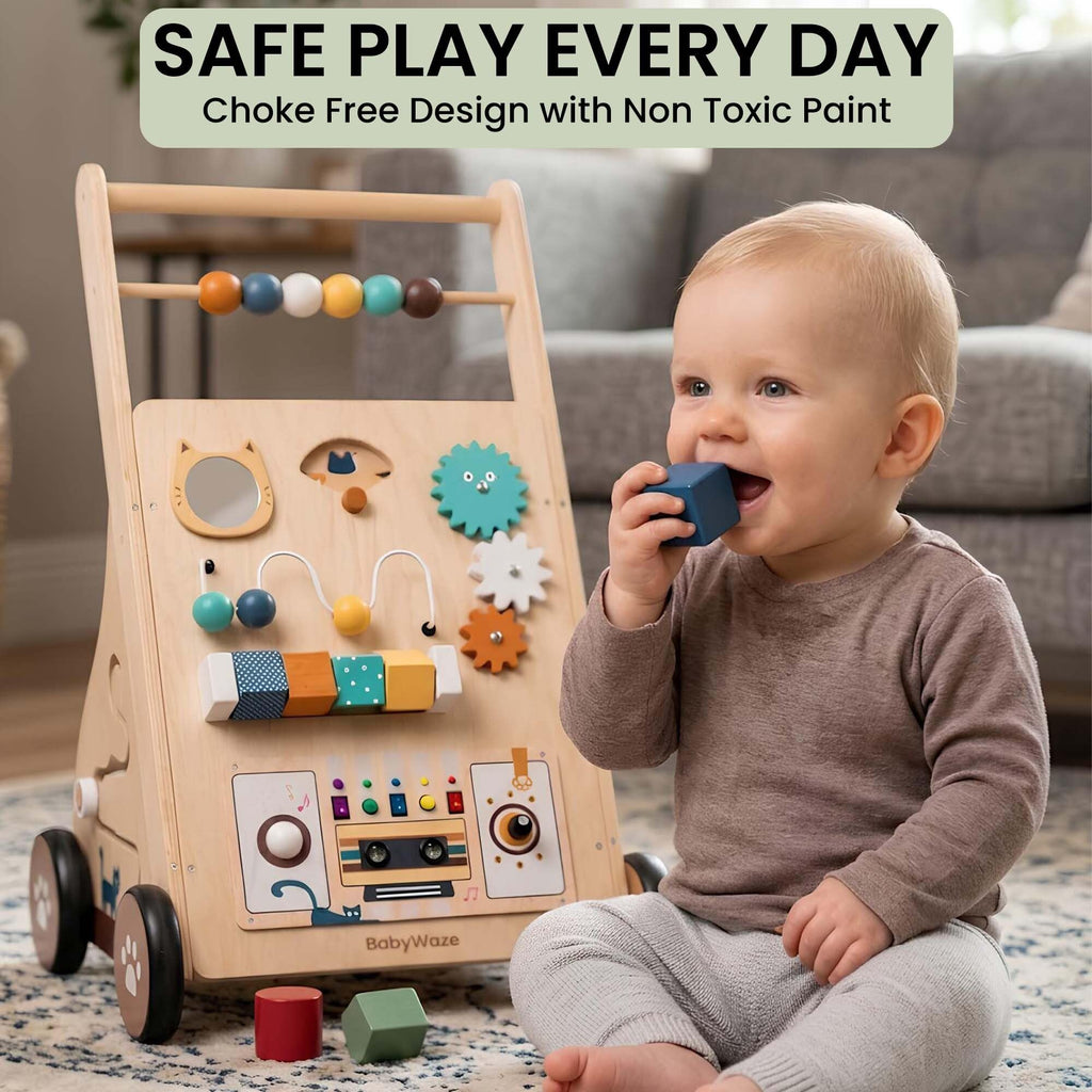 Wooden Baby Walker with Wheels A175