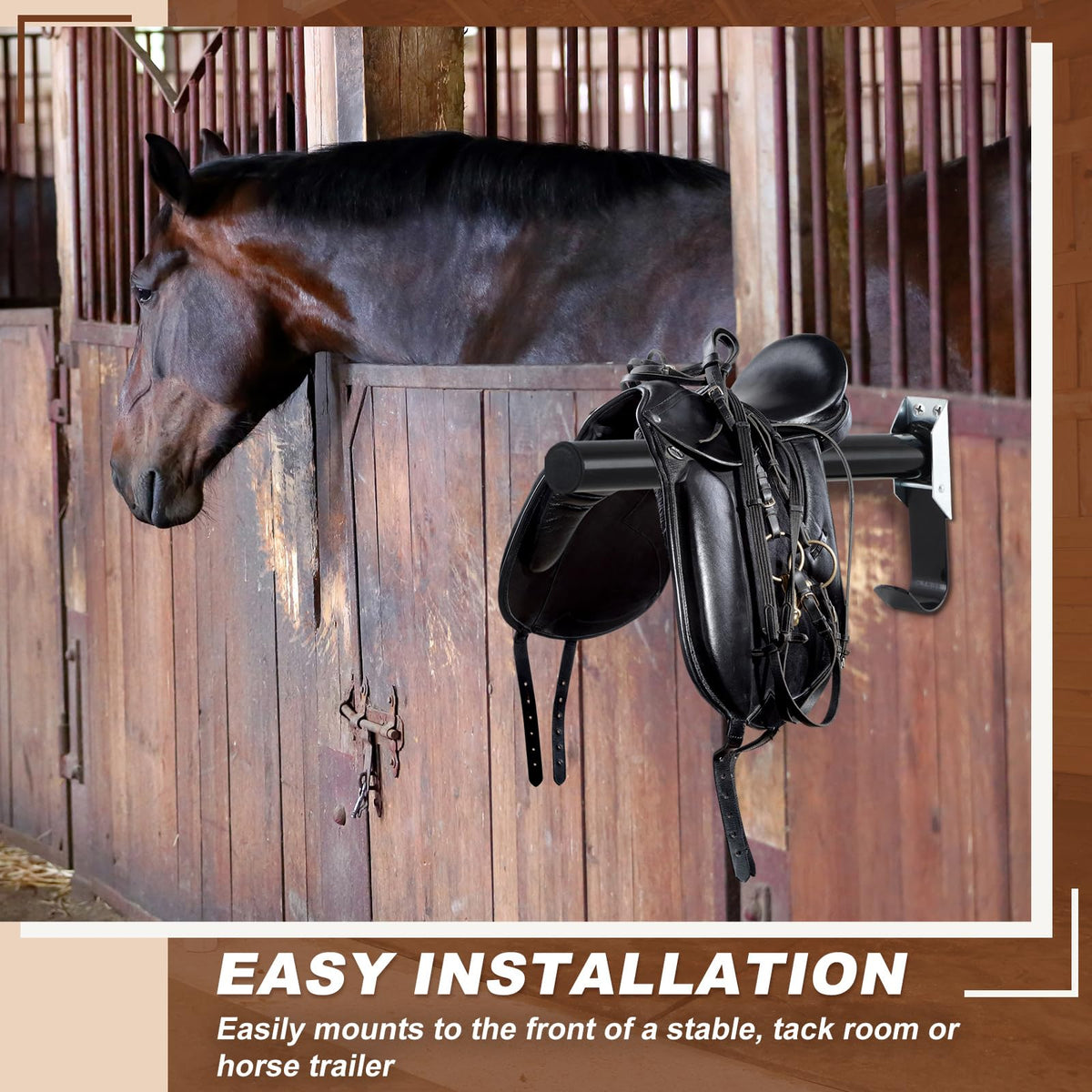 2 Pcs Wall Mount Saddle Rack with Bridle Holder A1063