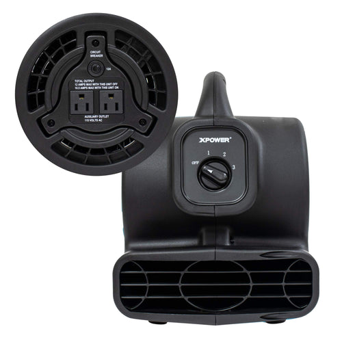 138 W 600 CFM Centrifugal Air Mover, Carpet Dryer, Floor Fan, Blower, Black N580