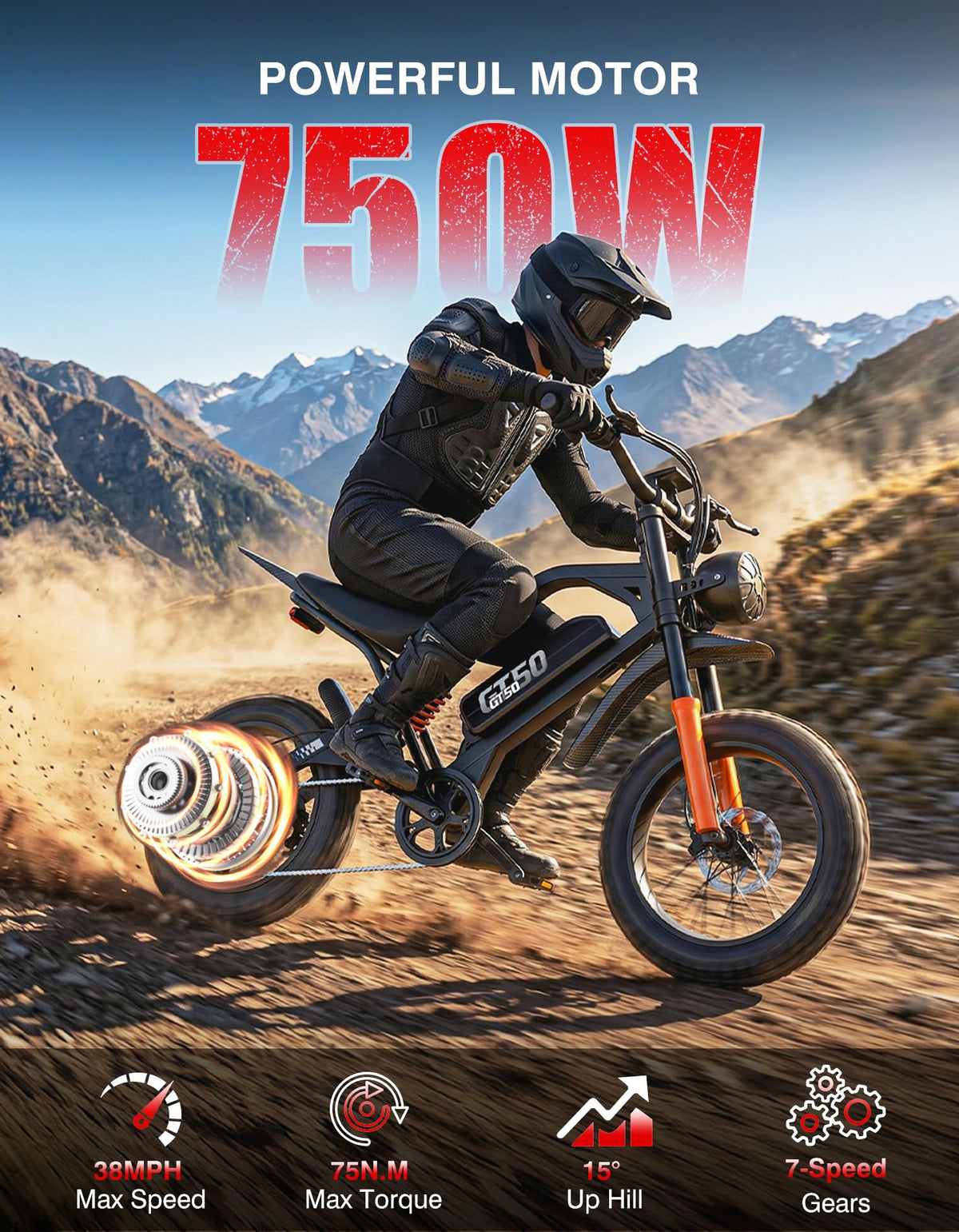 5500W Electric Dirt Bike with 48V 30AH Battery W3829