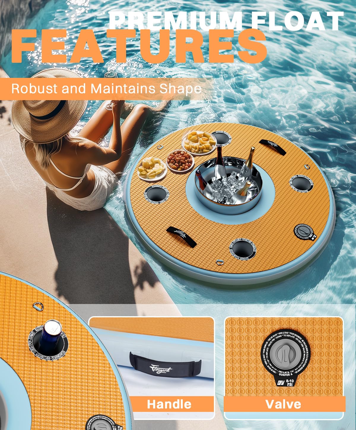 4FT Inflatable Floating Bar with Ice Bucket Z414326