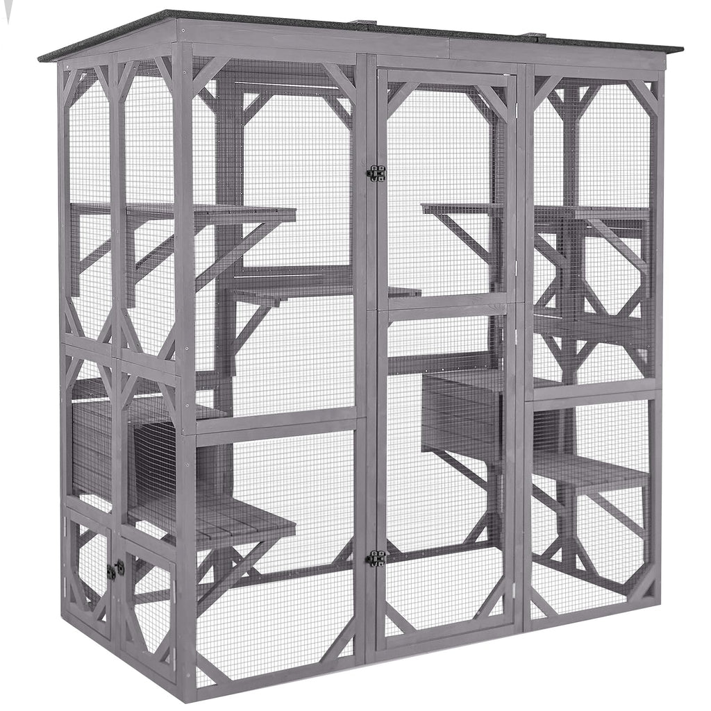 Extra Large 5-Level Outdoor Cat Enclosure with Cover D976046
