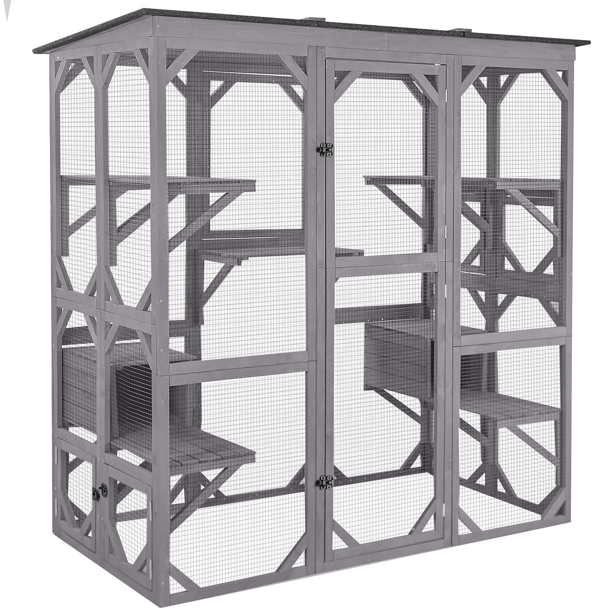 Extra Large 5-Level Outdoor Cat Enclosure with Cover D976046
