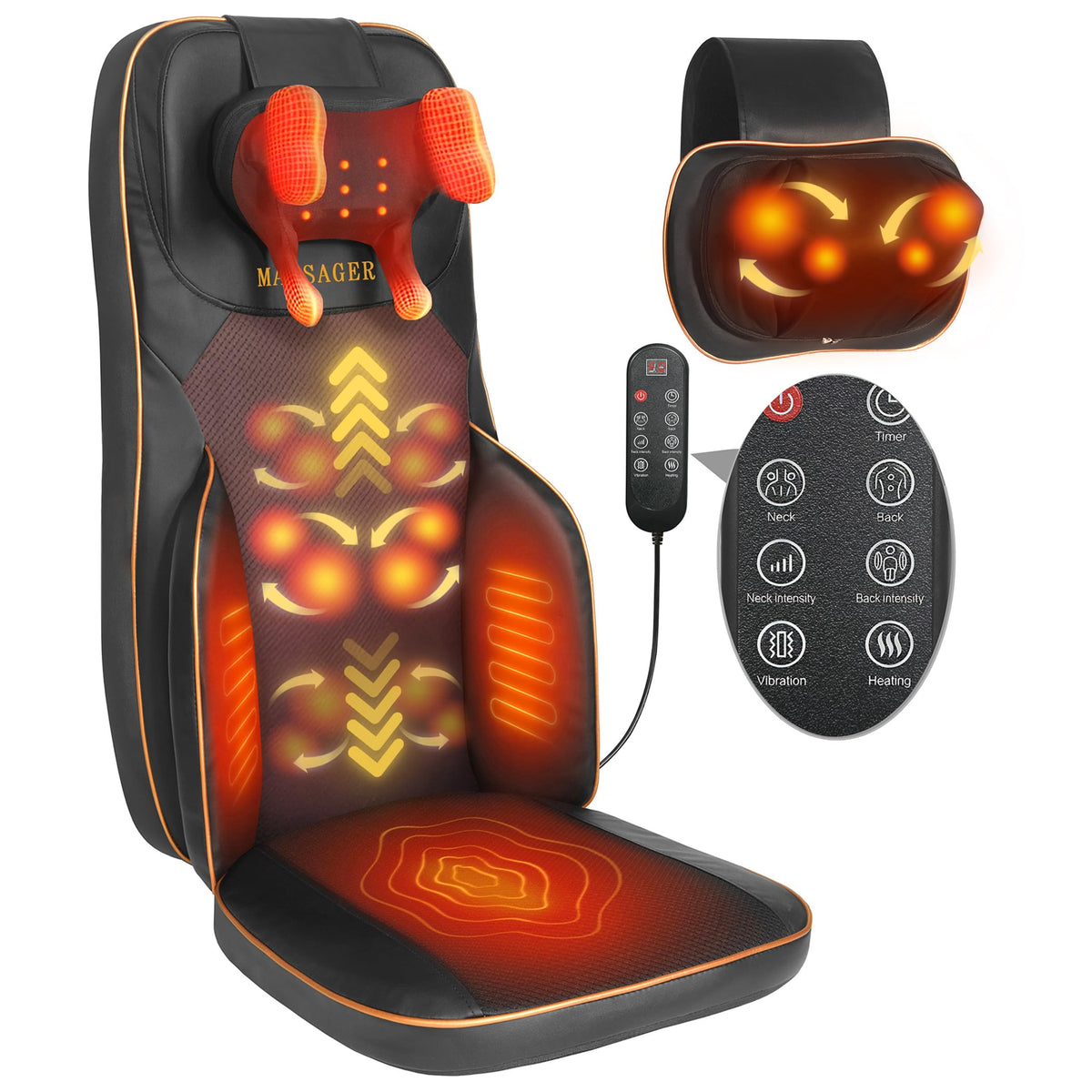 Shiatsu Neck and Back Massager with Heat V140