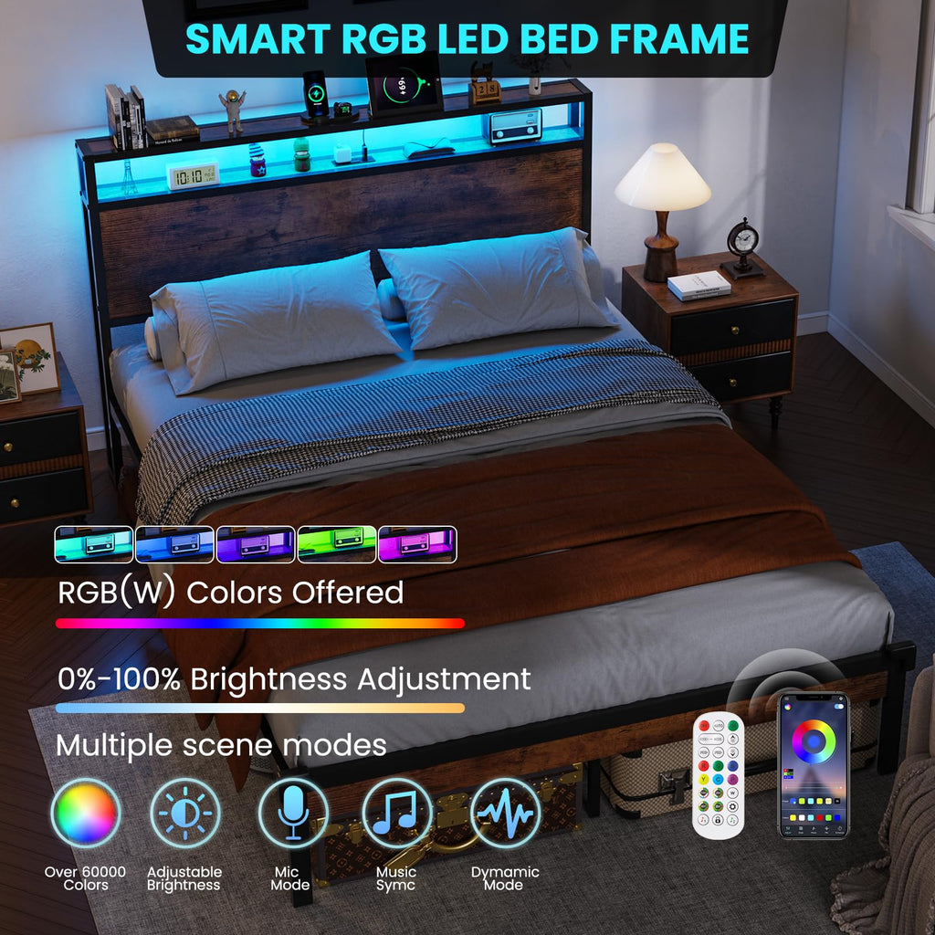 Full Size Bed Frame with Headboard X503