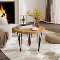 Round Elm Wood Nesting Coffee Table with Metal Legs N101153