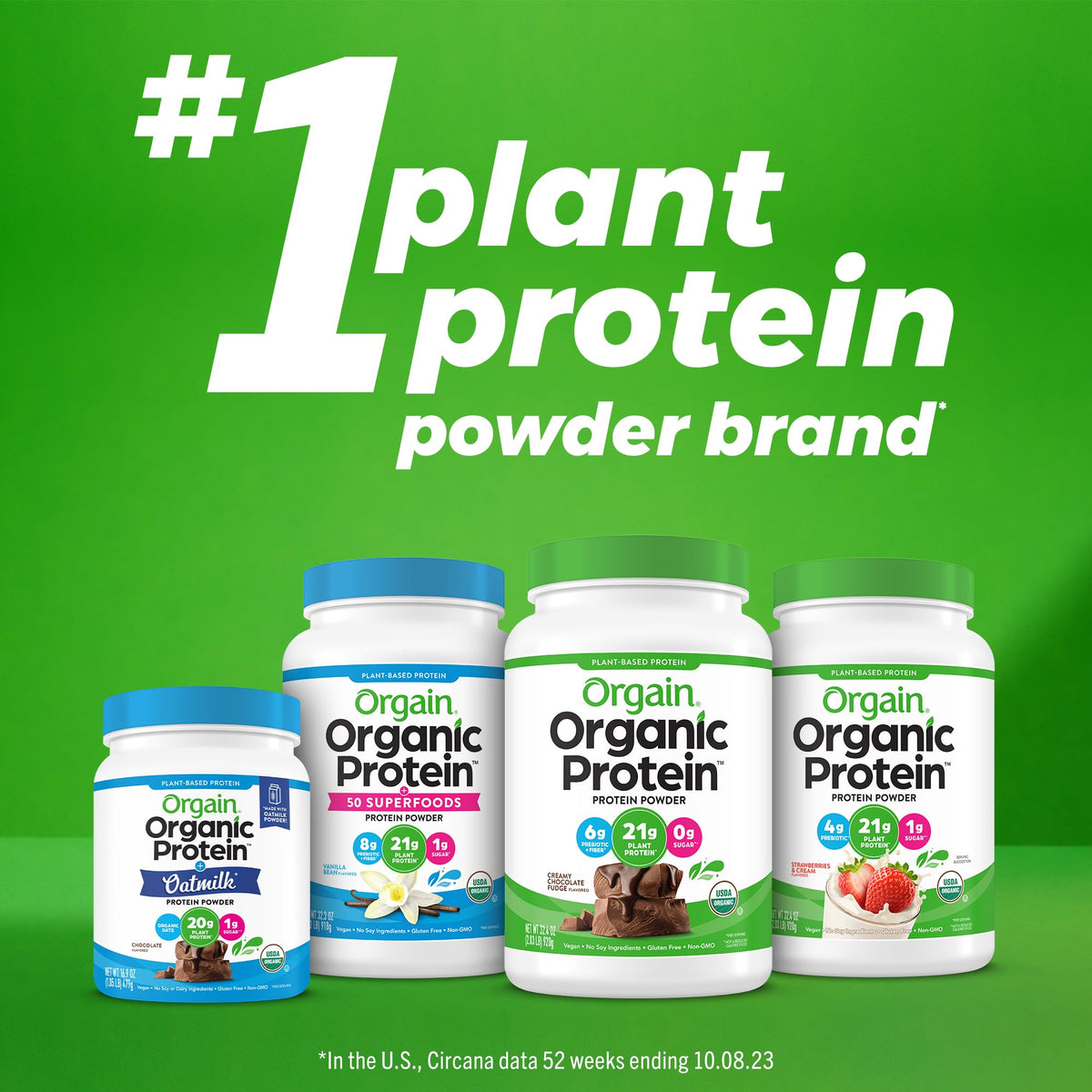 Organic Vegan Protein + Superfoods Powders Vanilla Bean D309