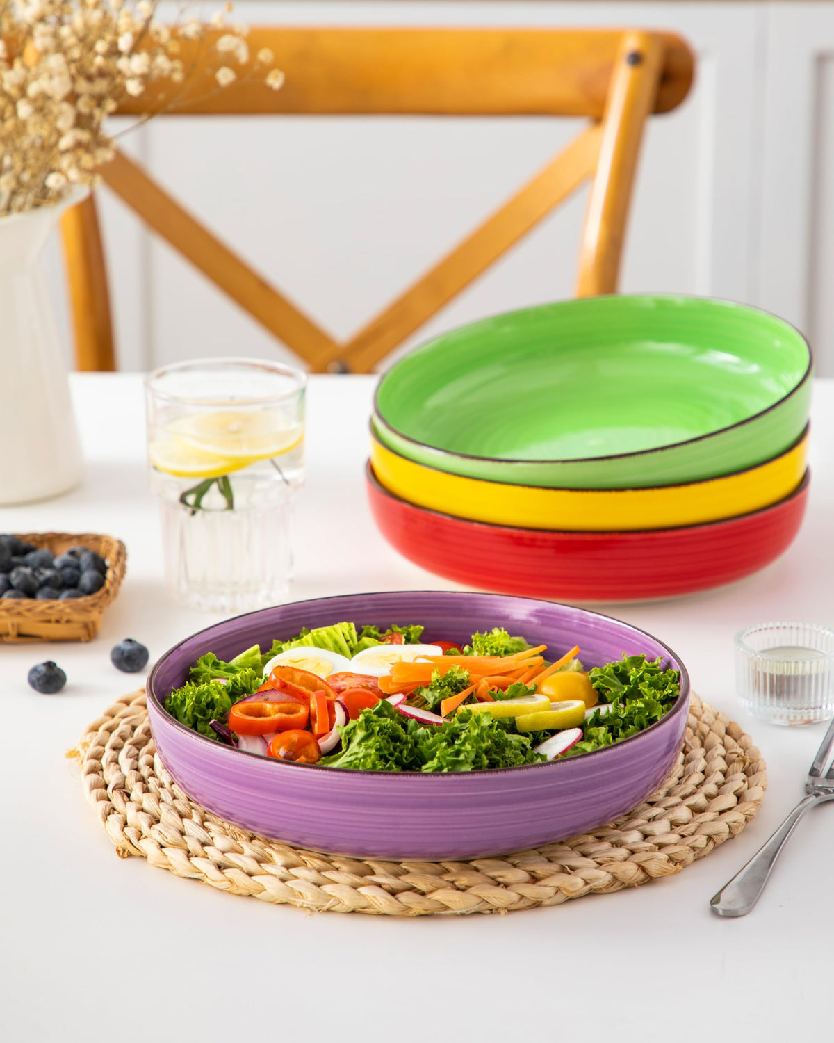 46 oz Ceramic Pasta Bowls Set of 4 G45849