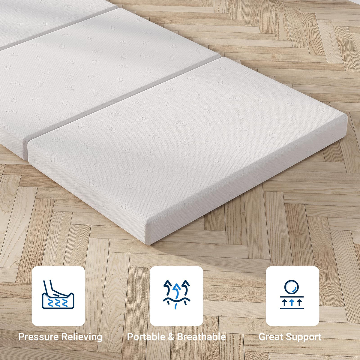 4 Inch Memory Foam Tri-fold Mattress Topper Y595