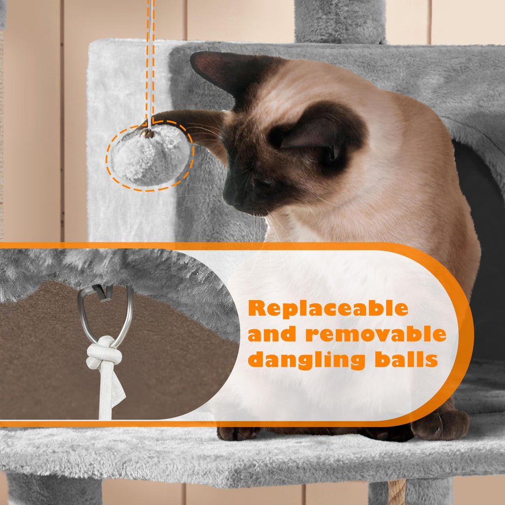 Tall Cat Tree with Condo Scratching Post M227521
