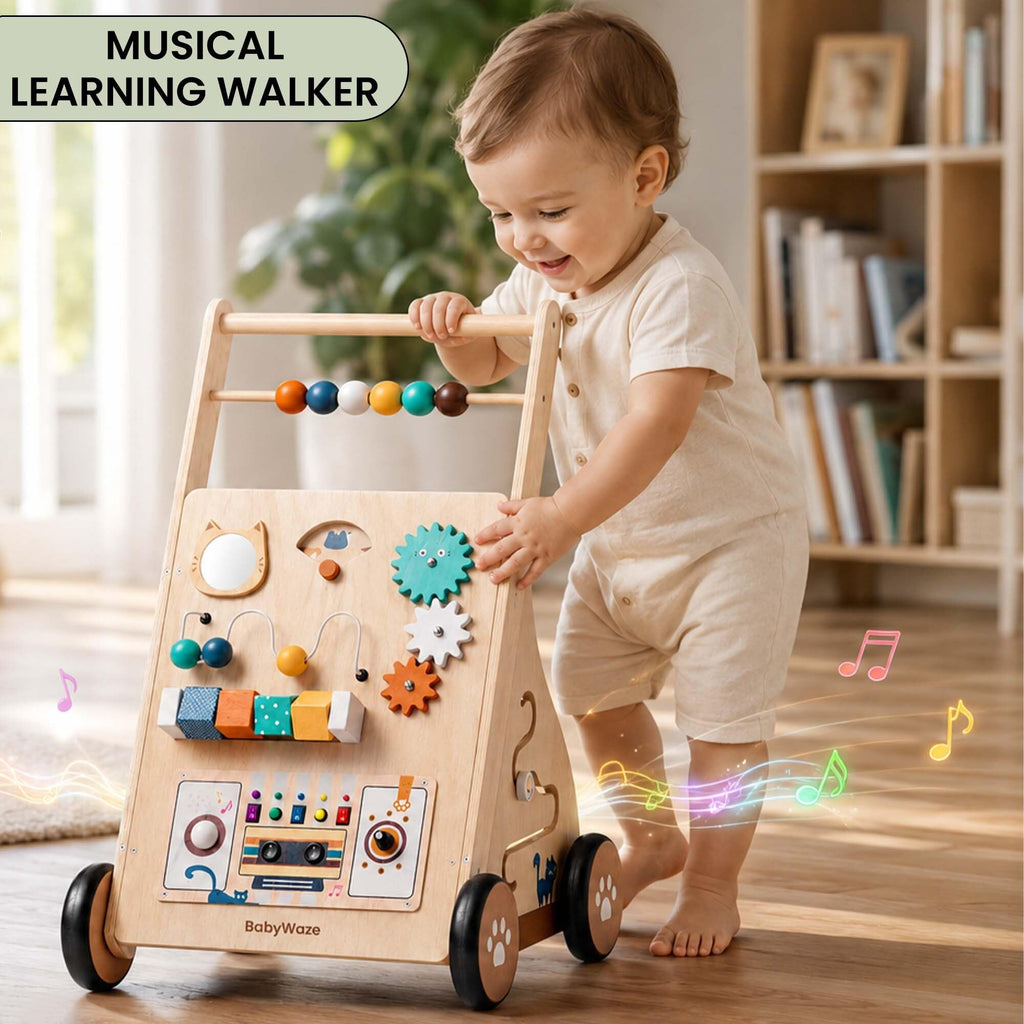 Wooden Baby Walker with Wheels A175