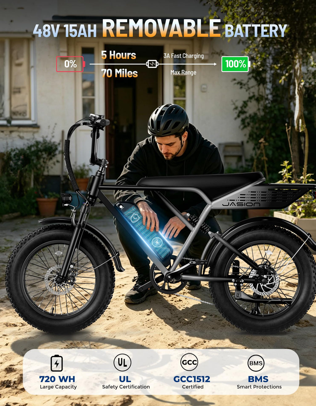 Electric Bike with 48V Removable Battery A13207