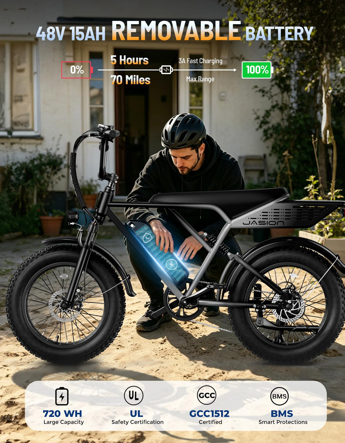 Electric Bike with 48V Removable Battery A13207