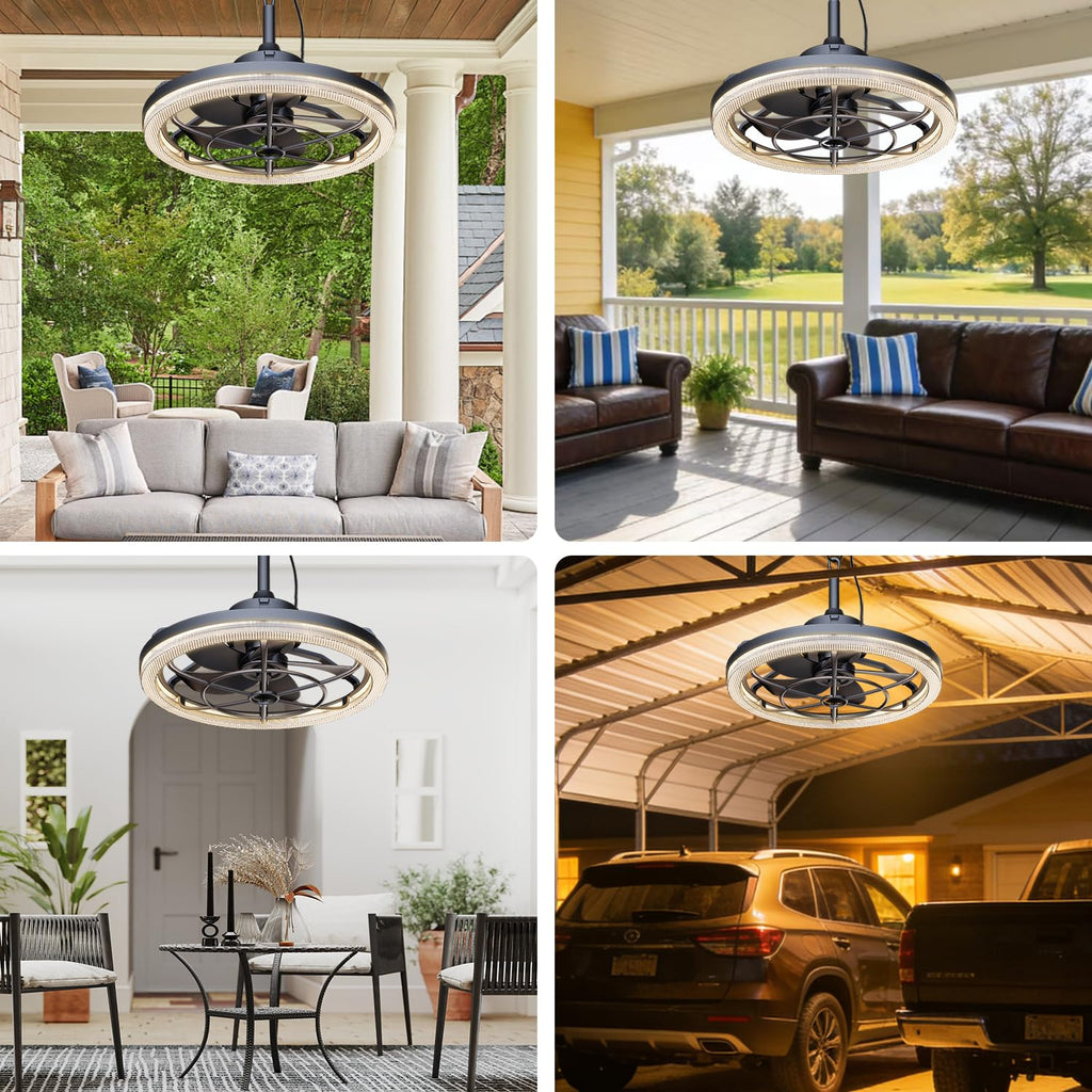 20" Outdoor Ceiling Fan with Light S654