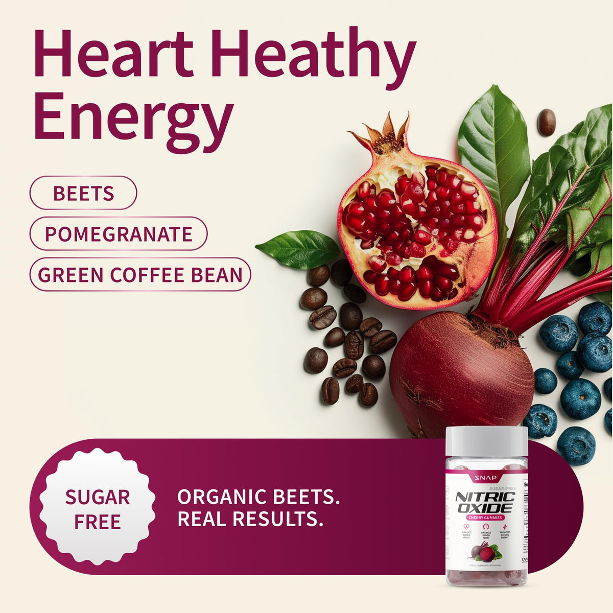 Cherry Beet Root Gummies 60 Count 2-Pack S879341