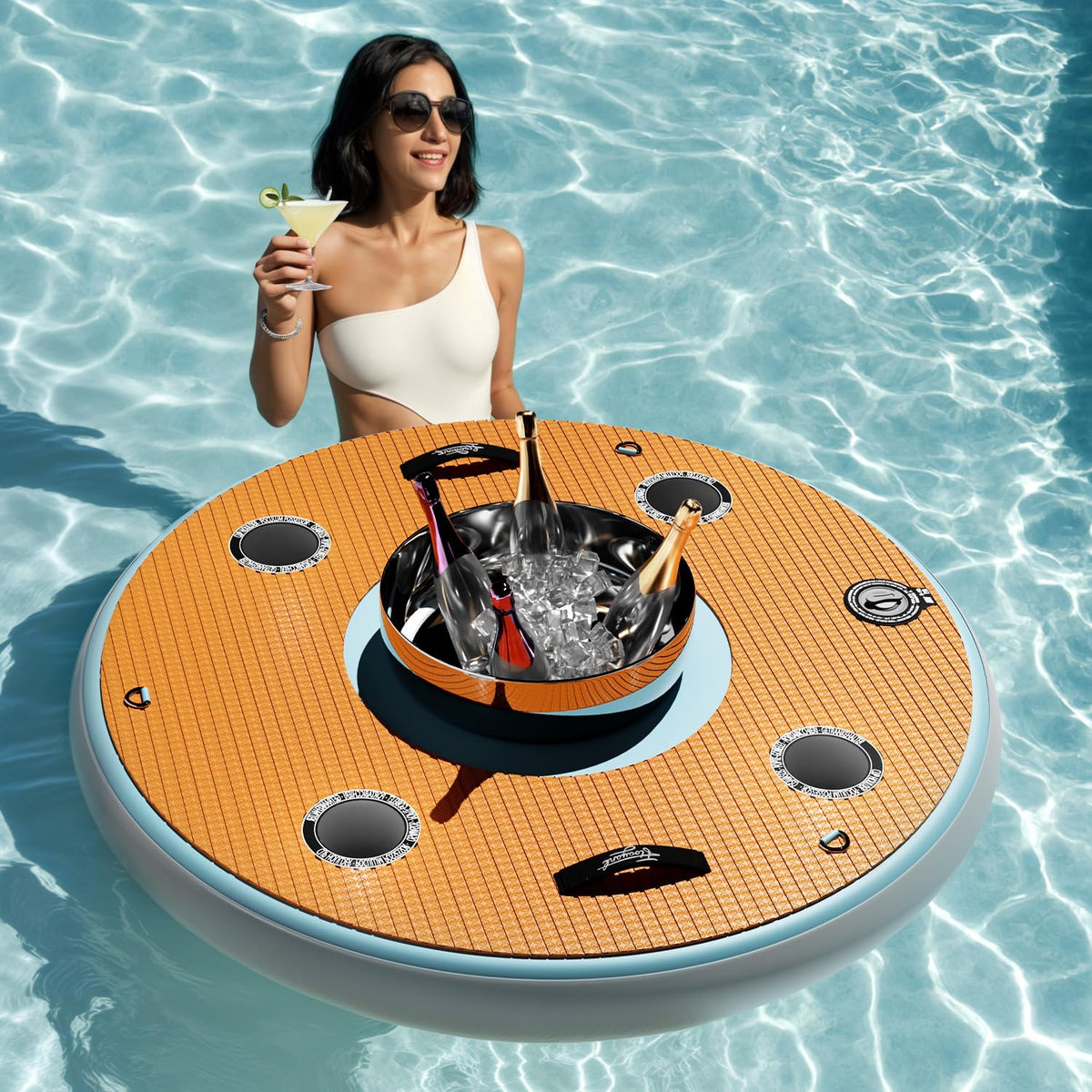 4FT Inflatable Floating Bar with Ice Bucket Z414326