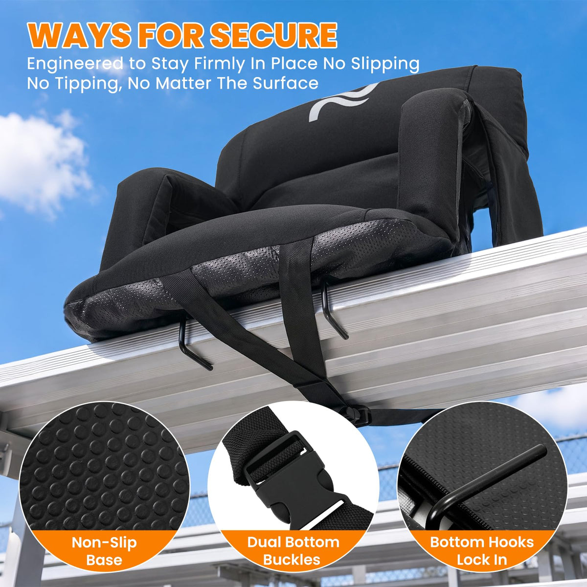 Extra Wide Padded Stadium Seats with Back Support U694668