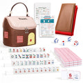 American Mahjong Set 166 Mini 0.8-Inch Tiles 4 Racks Pink Q476668