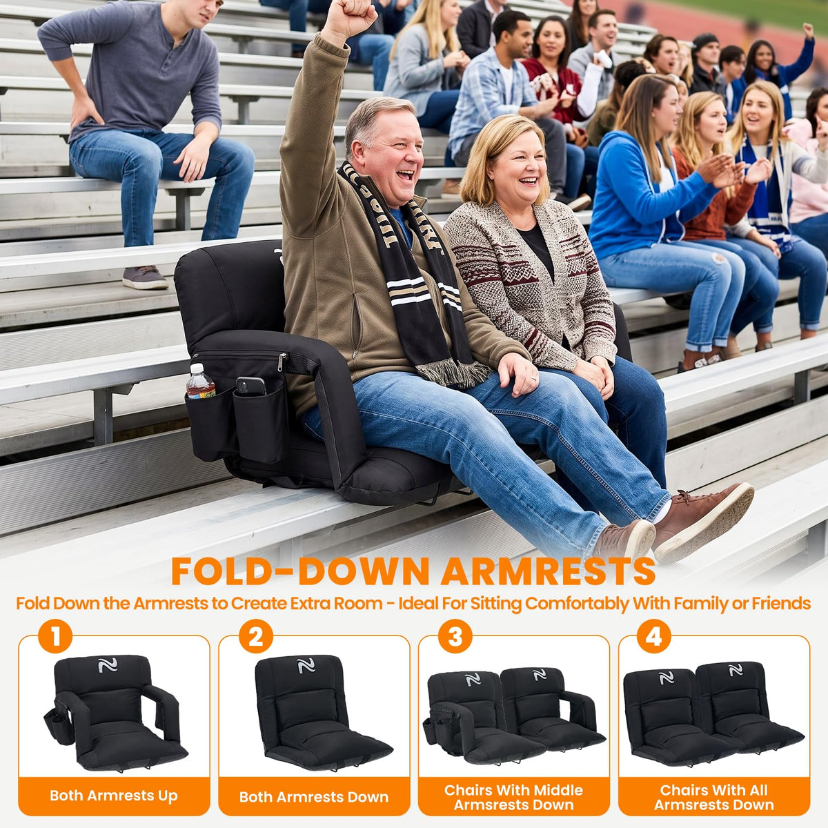 Extra Wide Padded Stadium Seats with Back Support U694668