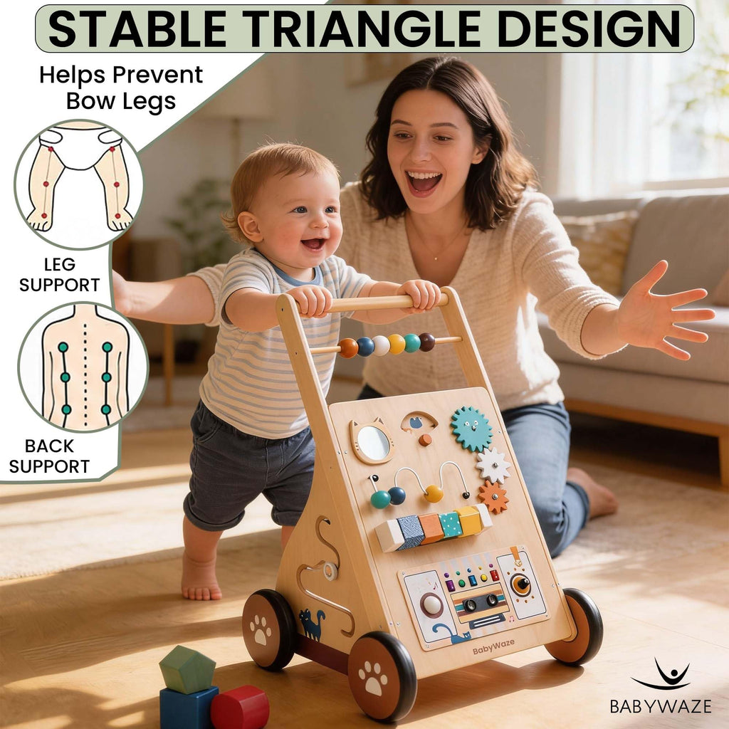Wooden Baby Walker with Wheels A175