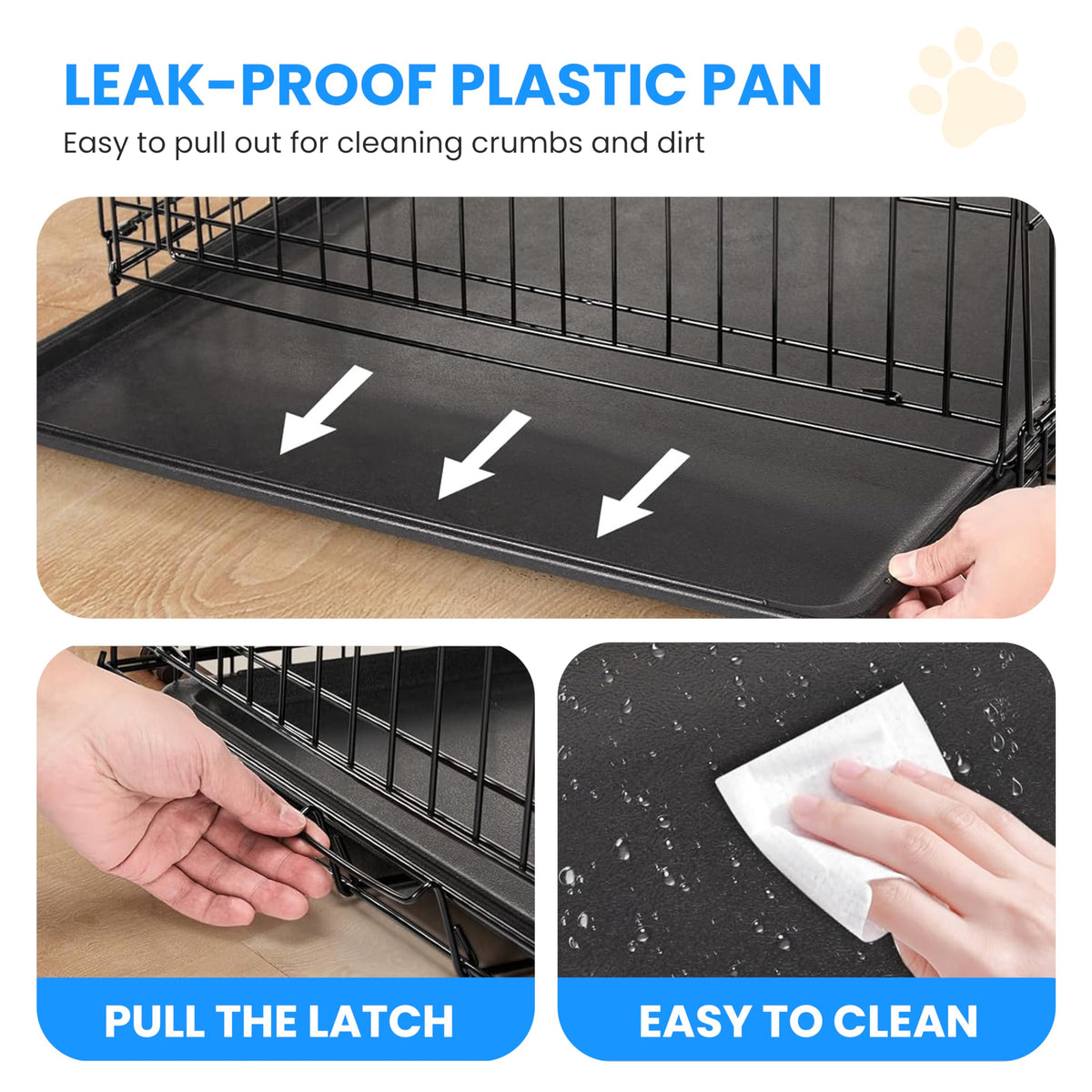 48-Inch Double Door Folding Metal Wire Dog Crate with Divider C729