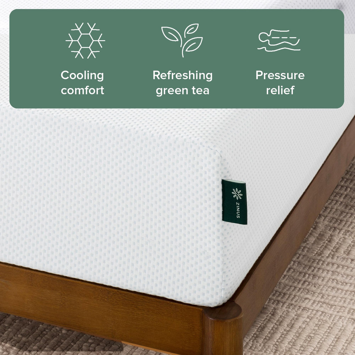 8 Inch Green Tea Cooling Gel Memory Foam Mattress Twin W71780