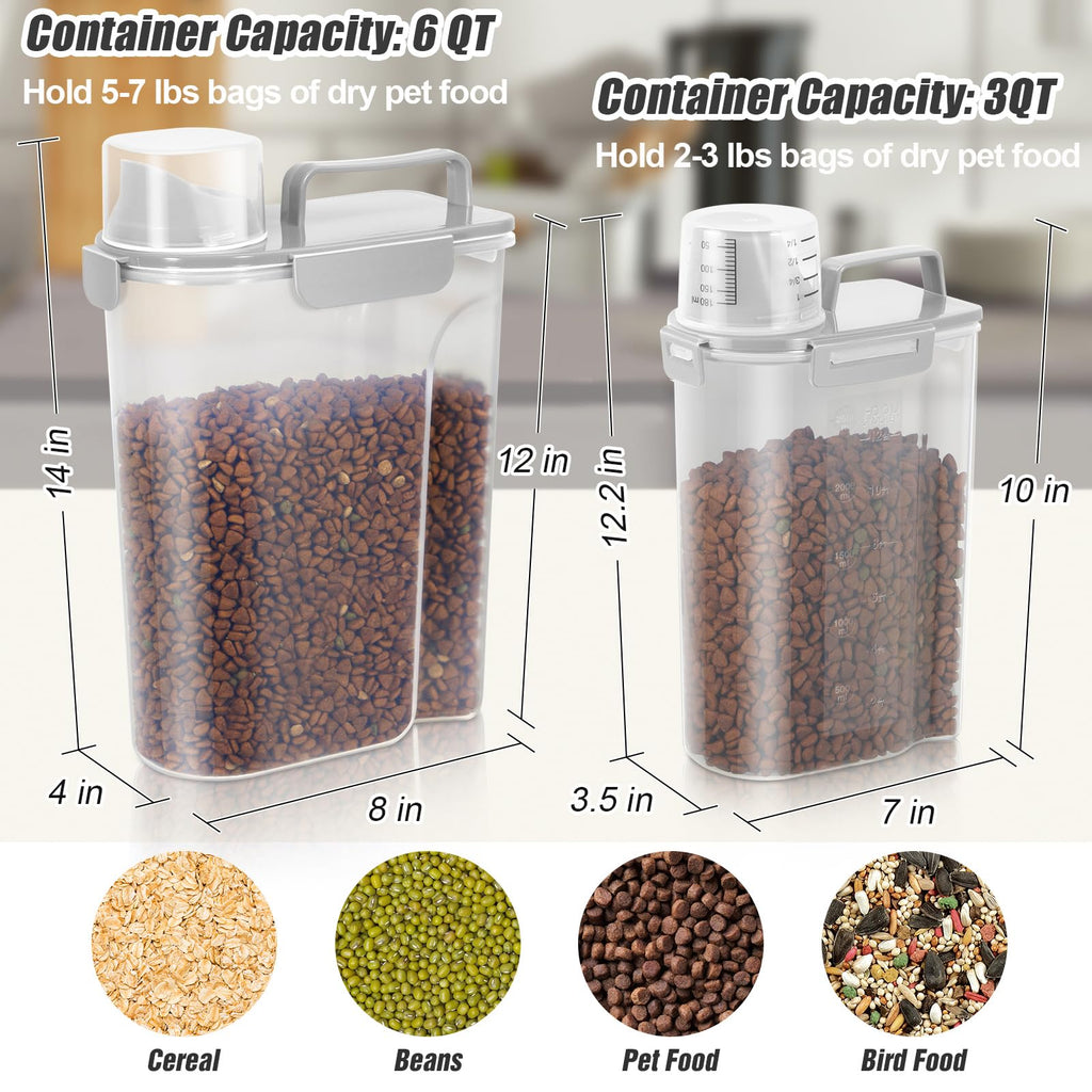 2 Pack Airtight Pet Food Storage Containers with Spout H14578