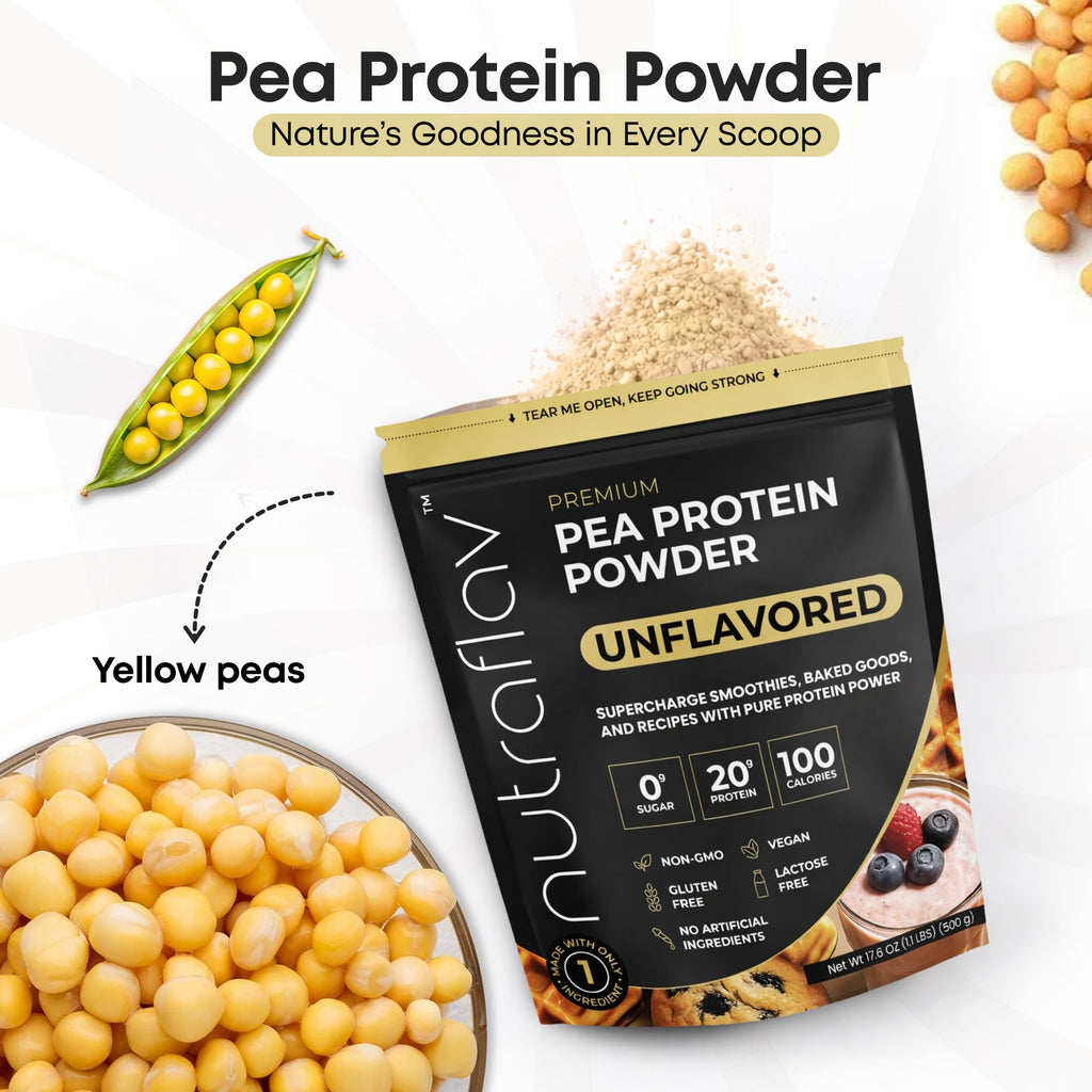 Unflavored Vegan Pea Protein Powder, 20 Servings R68548
