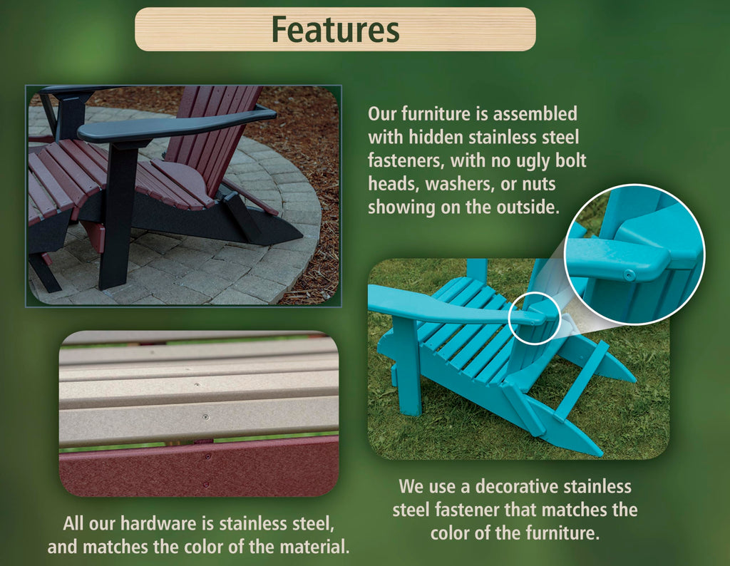 2FT All-Weather Poly Lumber Outdoor Glider Chair Z25681