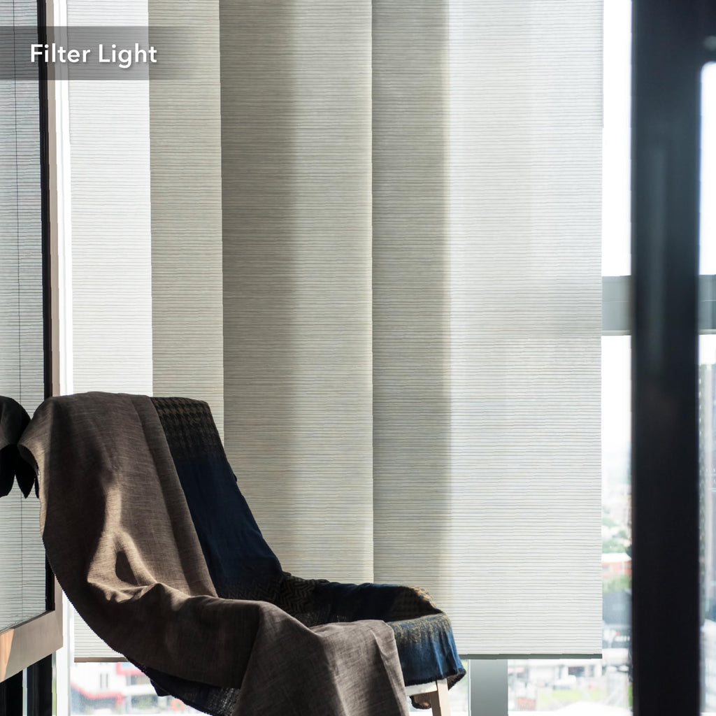 Natural Woven Light Filtering Panel Track Blinds L9794
