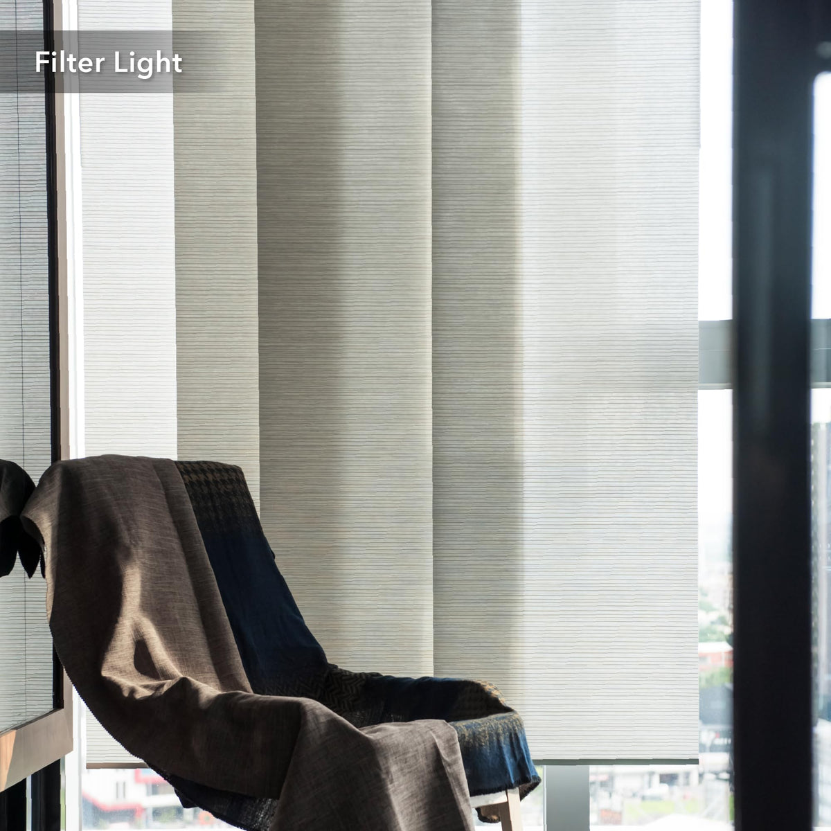 Natural Woven Light Filtering Panel Track Blinds L9794