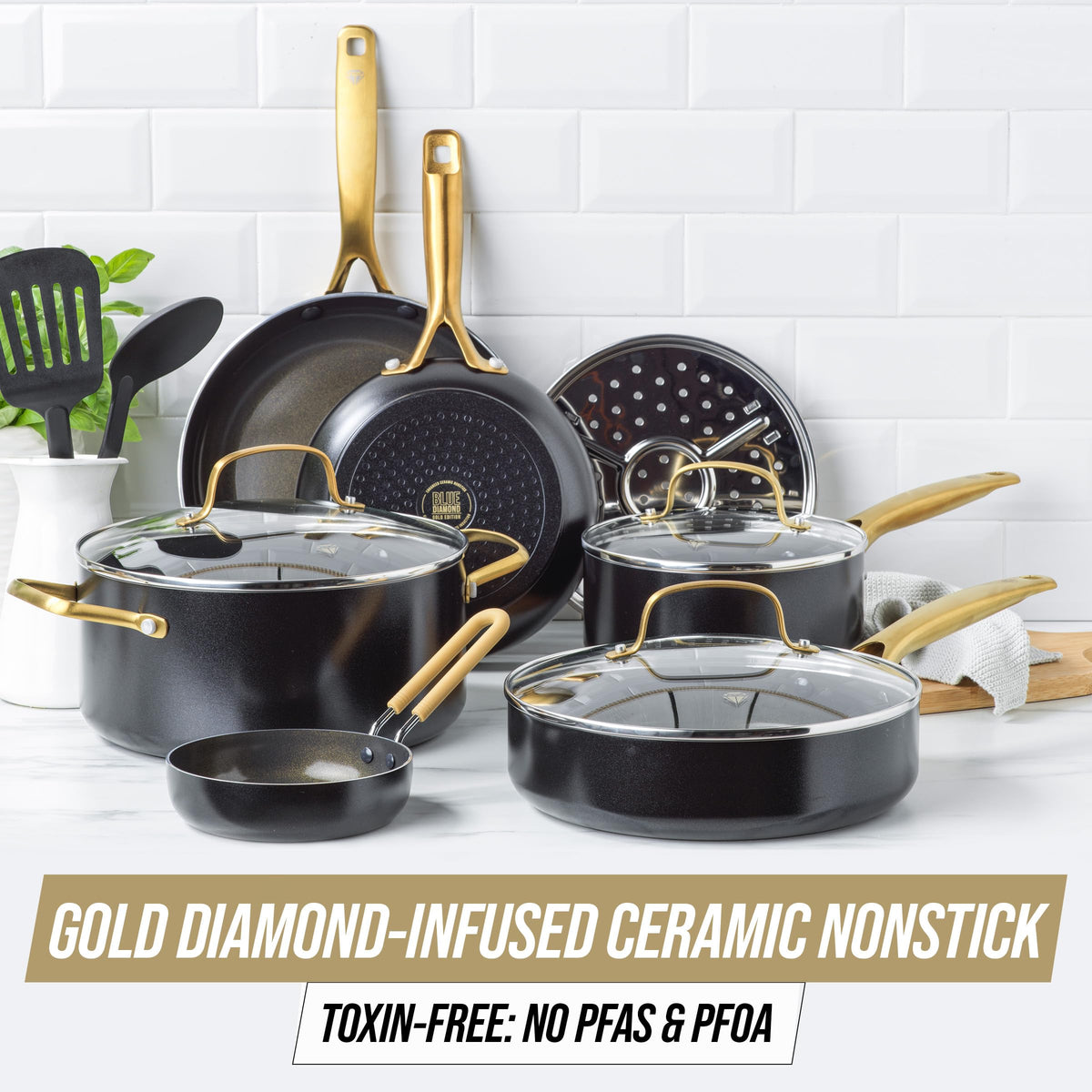 12 Piece Ceramic Nonstick Cookware Set J48713