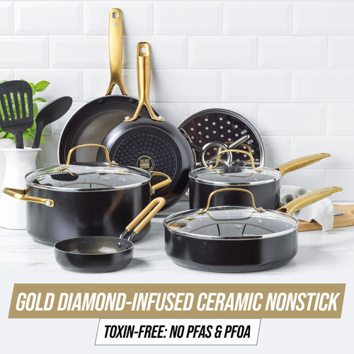 12 Piece Ceramic Nonstick Cookware Set J48713