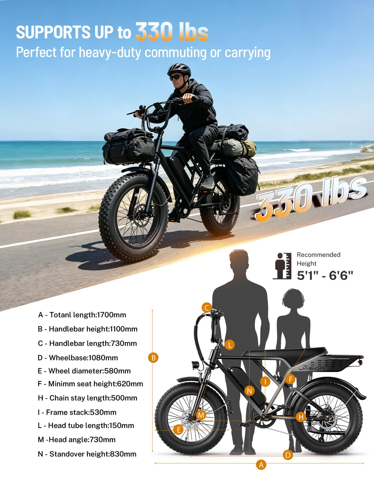 Electric Bike with 48V Removable Battery A13207