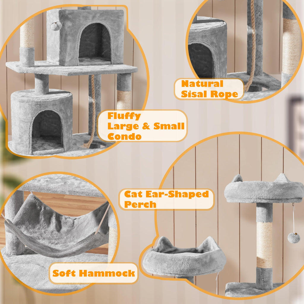Tall Cat Tree with Condo Scratching Post M227521