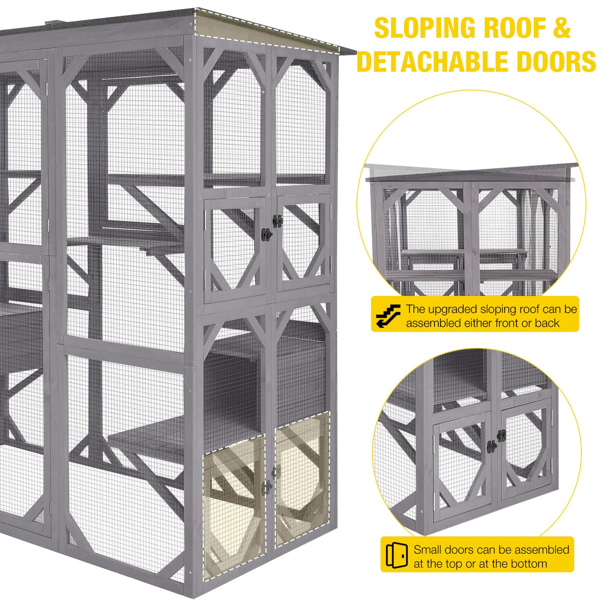 Extra Large 5-Level Outdoor Cat Enclosure with Cover D976046
