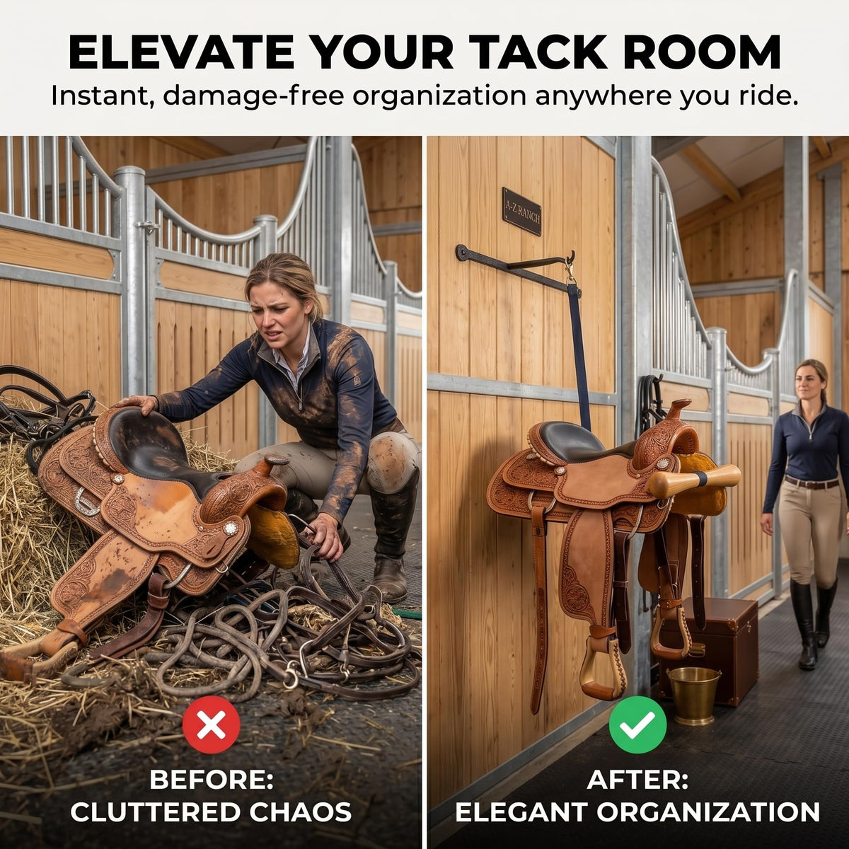 Portable Wood Saddle Rack I46003