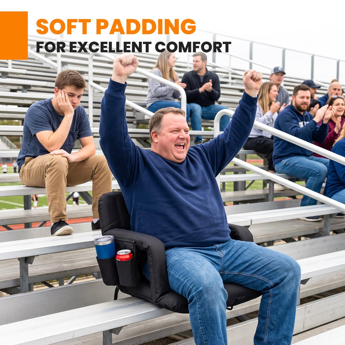 Extra Wide Padded Stadium Seats with Back Support U694668