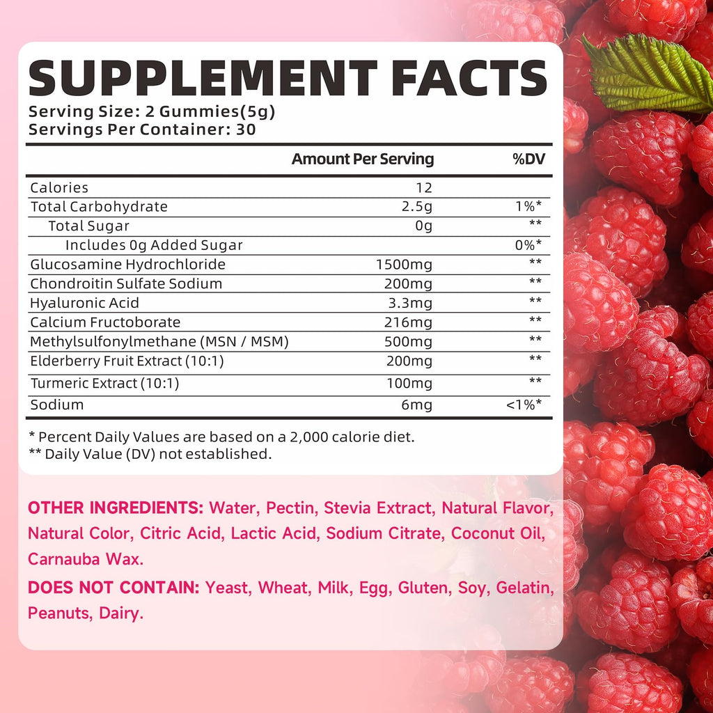 Sugar Free Glucosamine Chondroitin MSM Gummies 60 Count V763