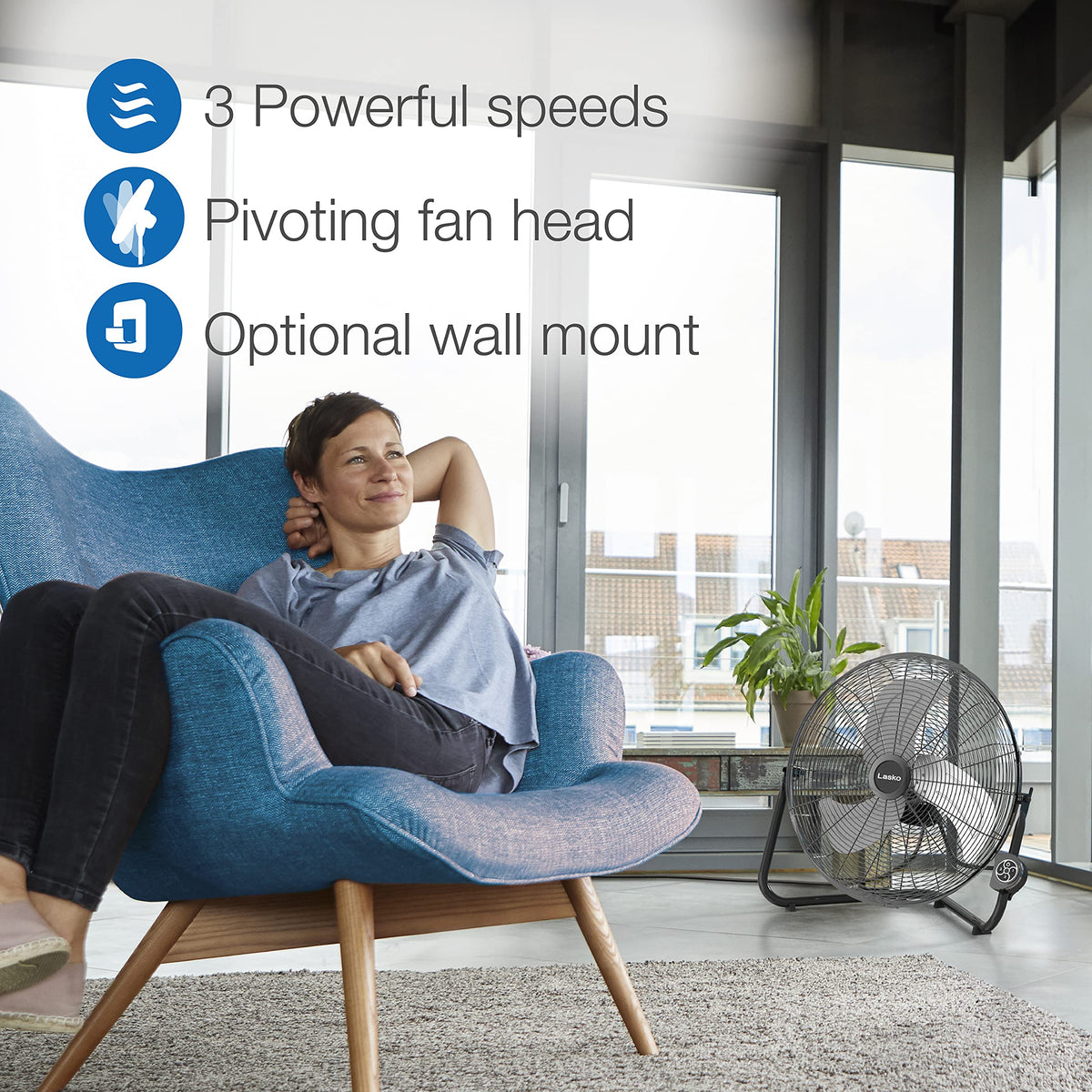 High Velocity 20" Wall Mount and Floor Fan L3607
