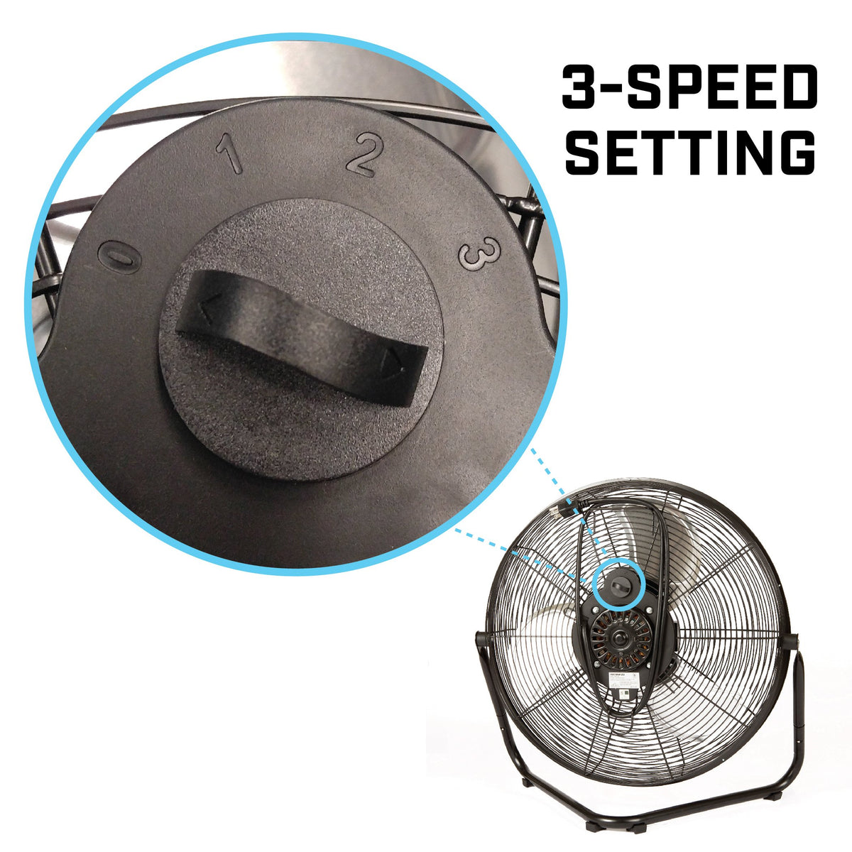 20" High Velocity Electric Floor Fan with 3-Speeds C827198