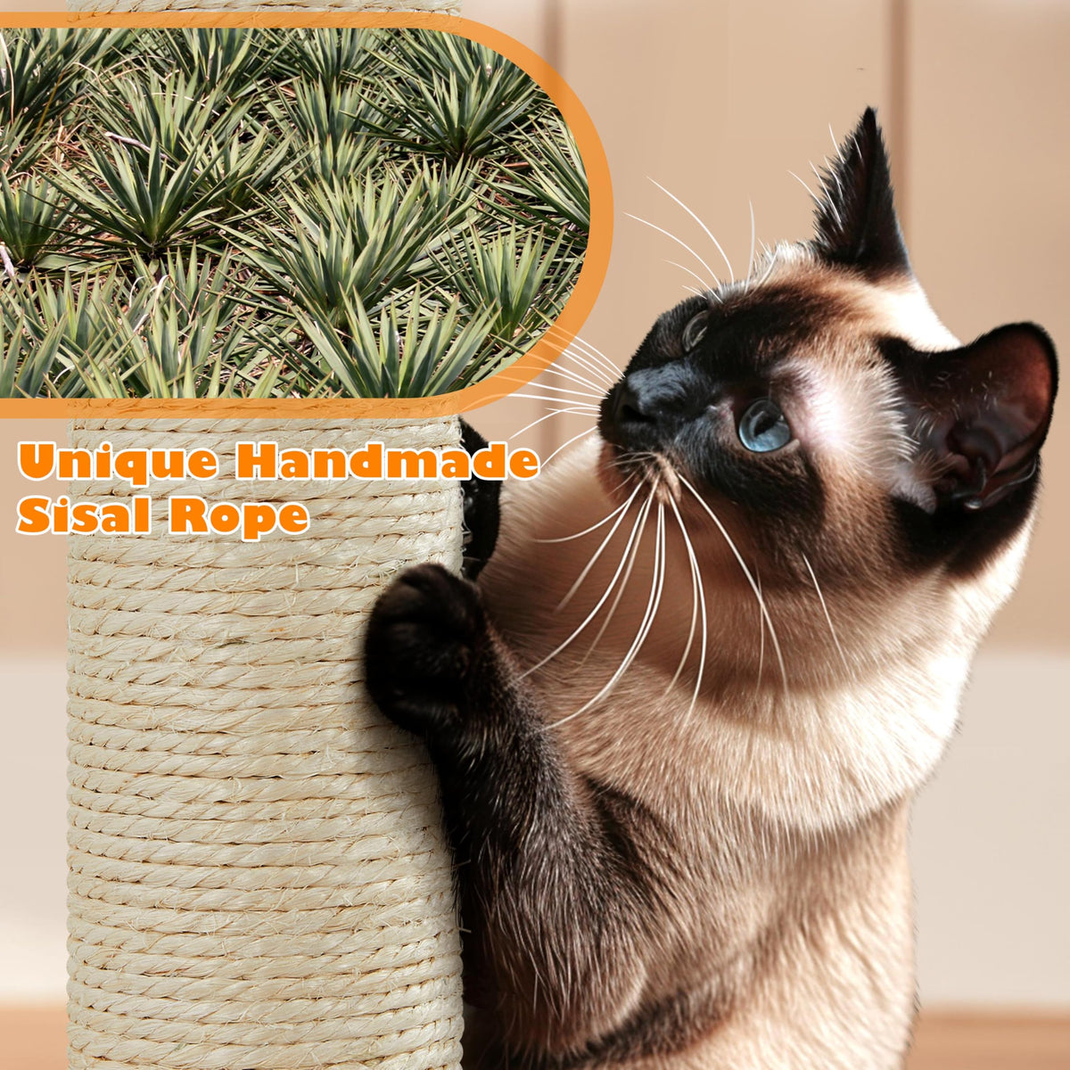 Tall Cat Tree with Condo Scratching Post M227521