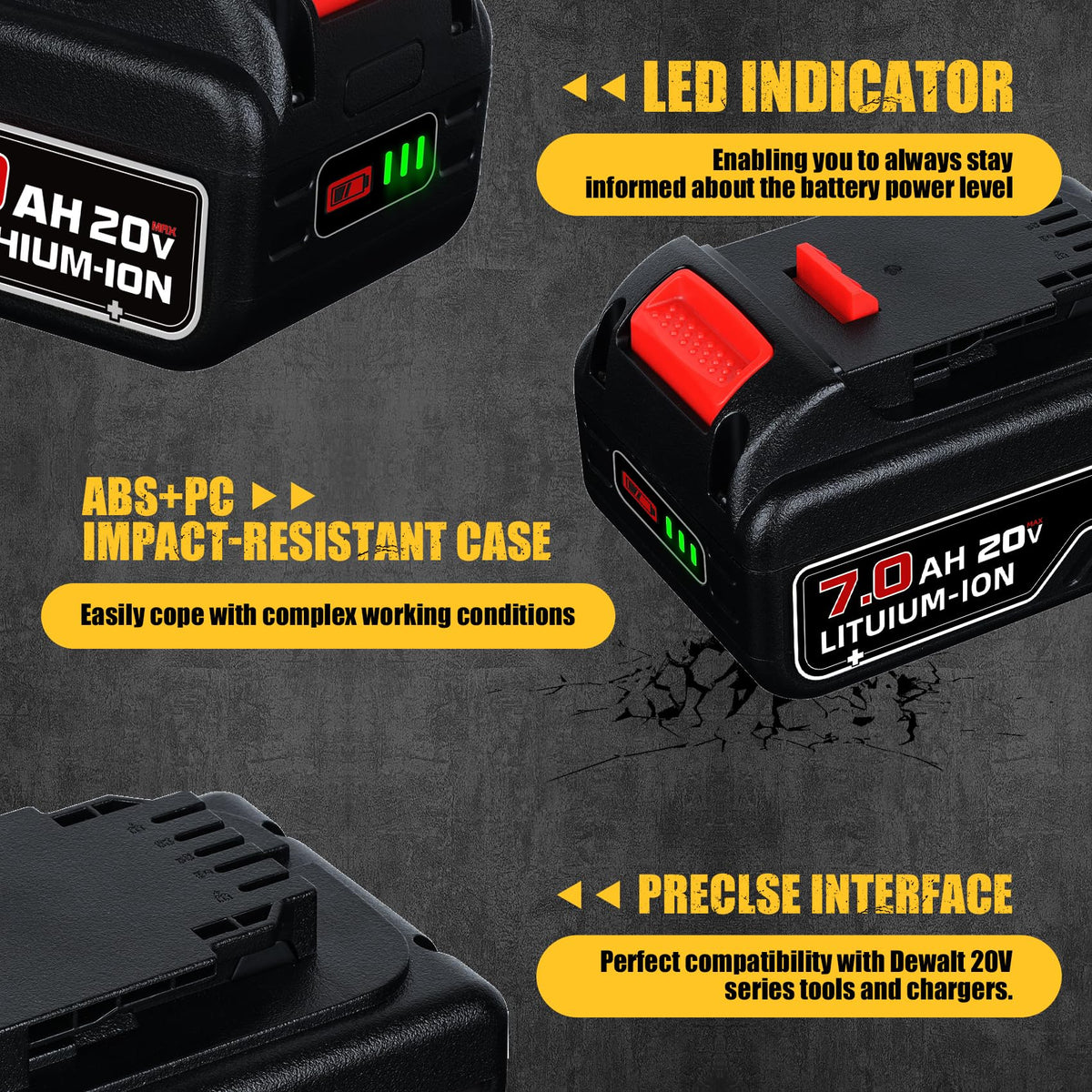 2Pack 7.0Ah 20Volt Li-ion Batteries and Charger X97575