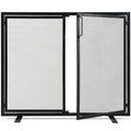 38.5x31in 2-Door Black Wrought Iron Fireplace Screen S587748